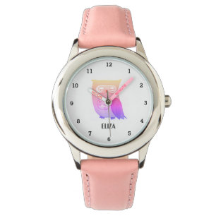 Montre Petites filles Chouette rose Oiseaux Animaux Enfan