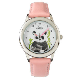 Montre Petites filles Panda Ours Bambou Animal Kids Pony