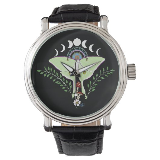 Montre Phases Luna Moth Moon Noir (devant)