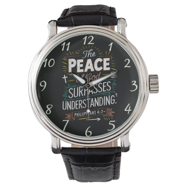 Montre Philippiens 4:7 Paix Compréhension Foi (devant)