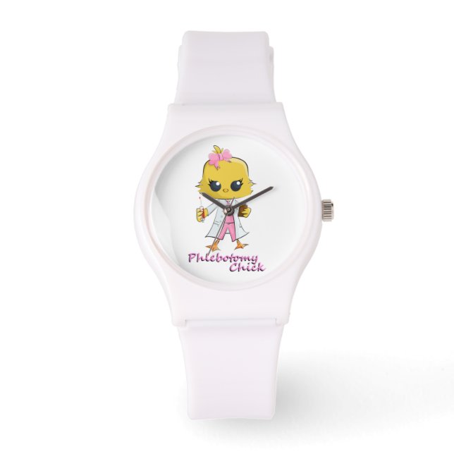 Montre Phlebotomie Chick Watch blanc (Recto)