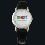 Montre Phlebotomiste Peace Love Phlebotomie<br><div class="desc">Un cadeau cool Phlebotomiste bracelet pour un expert en tirage de sang et aiguilles. Un signe de paix,  un coeur et des flacons de sang. Peace Love Phlebotomy montre.</div>