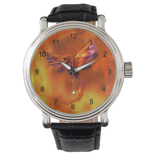 Montre Phoenix coloré volant contre un Arrière - plan enf