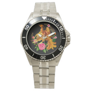 Montre Phoenix Floral Se Lève De L'Imaginaire Des Cendres