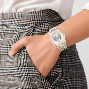 Montre Photo Chien Chat Cœur & Empreintes de Patte Person