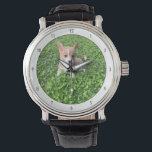 Montre Photo de chien personnalisée Ajouter votre propre<br><div class="desc">Personnalisez avec la photo de votre propre chien sur cette montre de poignet personnalisée pour animal de compagnie pour un cadeau customisé mignon. Une belle montre personnalisée pour un propriétaire de chiot pour immortaliser leur amour de leur nouveau chiot.</div>