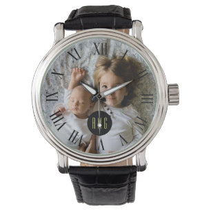 Montre Photo de famille personnalisée   Monogramme   Numé