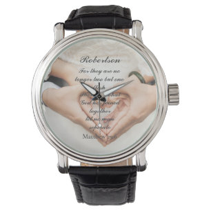 Montre Photo de mariage avec Écriture chrétienne 