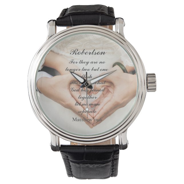 Montre Photo de mariage avec Écriture chrétienne  (devant)