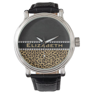 Montre PHOTO de monogramme de diamants de fausse pierre