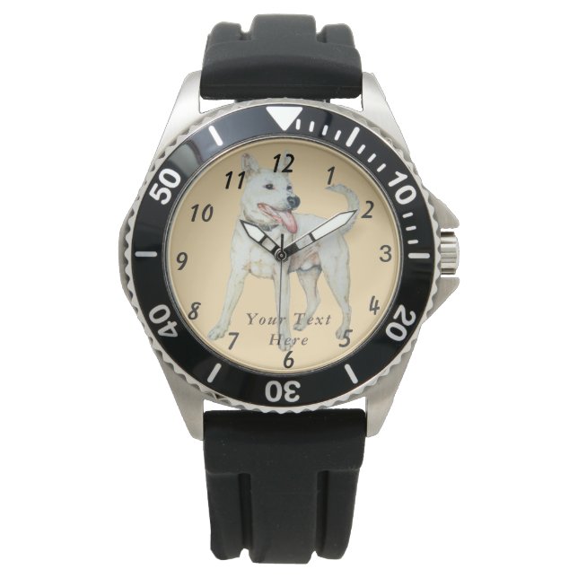 Montre photo d'origine d'un bulldog américain blanc (devant)