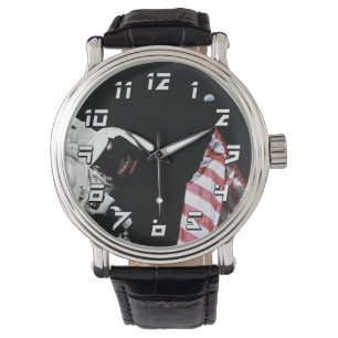 Montre Photo du drapeau américain d'astronaute de NASA Ap