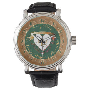 Montre photo en cuir pour le 3e anniversaire du Ma