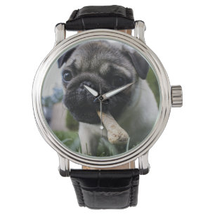 Montre Photo et nom personnalisé du chien de Carlin