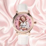 Montre Photo fille<br><div class="desc">Ajoutez une photo d'un enfant, d'un membre de la famille ou d'un ami. Chiffres noirs. Modèle pour votre texte, lettres noires.</div>