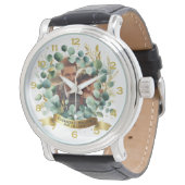 Montre PHOTO Mariage Merci Eucalyptus Feuille Cadeau (Incliné)
