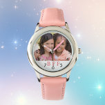 Montre Photo personnalisée BFF meilleurs amis éternelleme<br><div class="desc">Personnalisez et ajoutez votre propre photo de votre meilleur ami. Un cadre blanc avec du texte rose,  BFF. Meilleurs Amis Pour Toujours. Un cadeau d'anniversaire ou de Noël pour votre meilleur ami.</div>