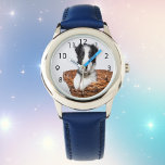 Montre Photo personnalisée chien chat photo enfant<br><div class="desc">Personnalisez et ajoutez votre photo de votre animal de compagnie,  chien,  chat,  oiseau,  lapin - ou poisson préféré! Chiffres noirs.</div>