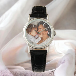 Montre Photo personnalisée de la mère et du bébé Fête des