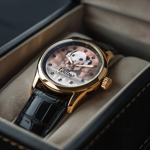 Montre Photo personnalisée des Empreintes de pattes de ch