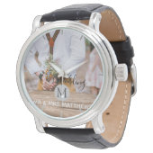 Montre Photo Rustic Collage Monogram NEWLYWEDS WEDDING (Incliné)