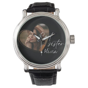 Montre Photo Soeur élégant Elégant Noir moderne