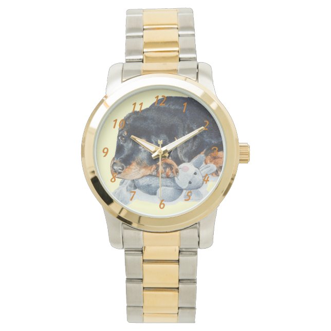 Montre photo très mignonne du chiot rottweiler (devant)