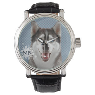 Montre Photographie de la monographie de chien Husky