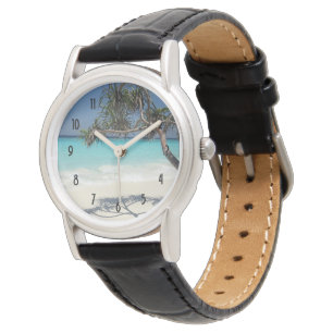 Montre Photographie de la scène de plage Tropical Blue Oc