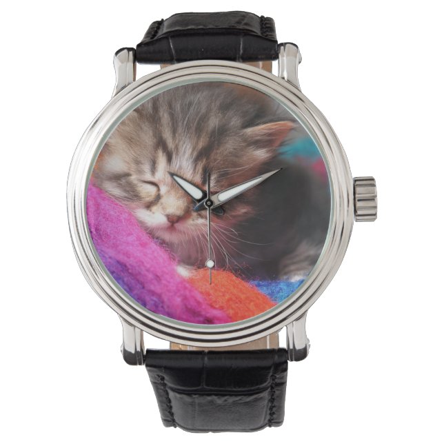 Montre Phototgraphie de Kitten nouveau-né doux (devant)