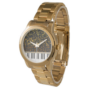 Montre Piano Keys Gold Pois Motif