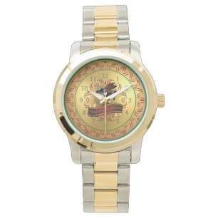 Montre Piano ~ Scroll musical ~ Gold "Joyeux Noël"