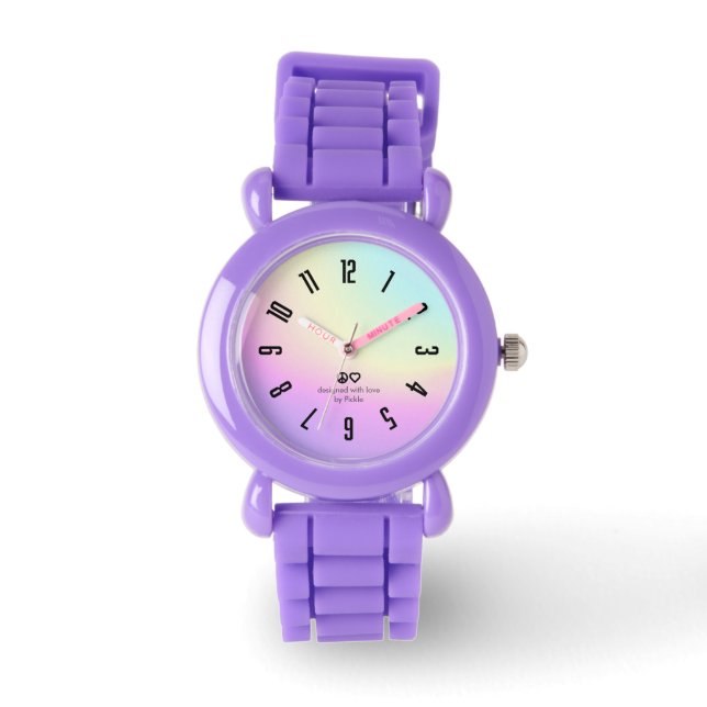 Montre PickleKids™ Gradient Peace & Love Purple Watch (Recto)