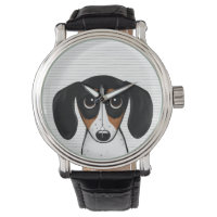 Piebald Dachshund Cute Cartoon Puppy Doigt