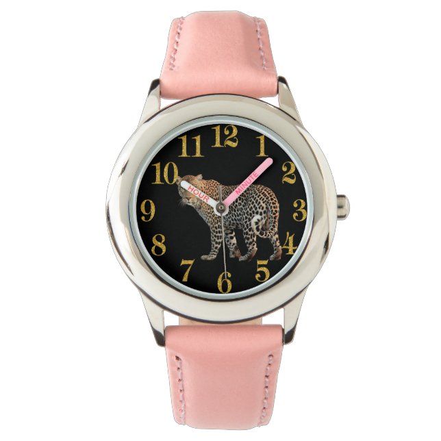 Montre Pièce temps Cheetah avec des numéros d'or (devant)