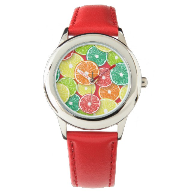Montre Pièces de fruits d'agrumes pop art 2 (devant)