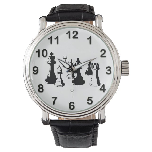 Montre Pièces d'échecs Art Vintage #2 (devant)