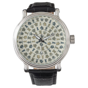 Montre Pièces d'échecs en cercles