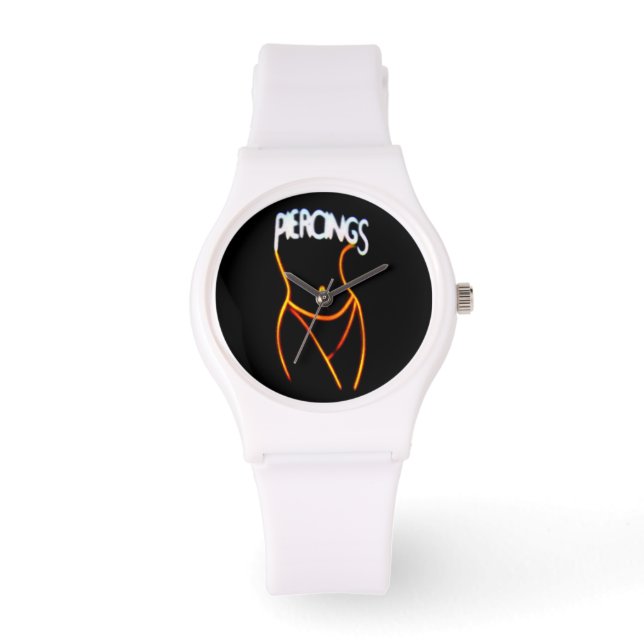 Montre Piercings Neon Lady Silhouette -Montres Or (Recto)