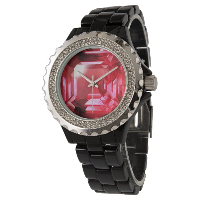 Montre Pierre rose rubis (Incliné)