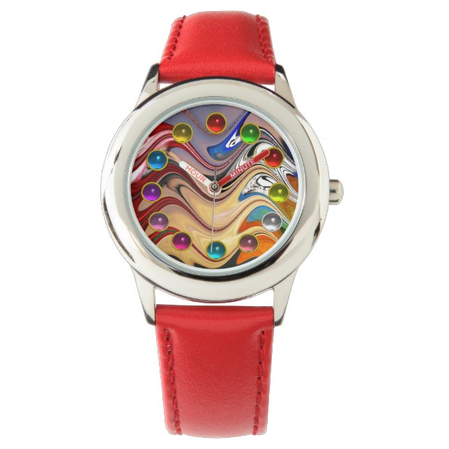 MONTRE PIERRES COLORÉES AVEC RÉFLEXIONS D'EAU (devant)