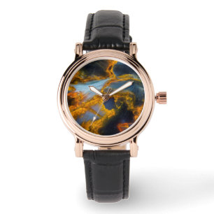 Montre Pietersite à lacis orange