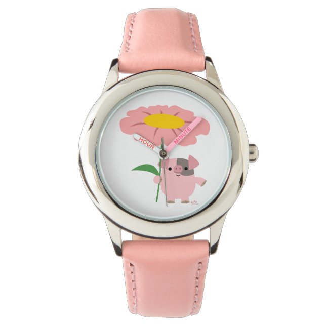 Montre Piglet Cartoon Cute Avec Cadeau (Rose) (devant)