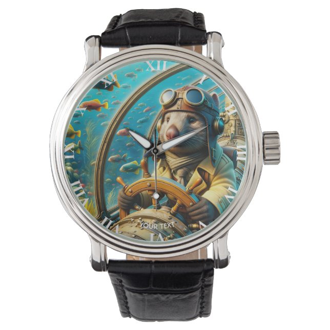 Montre Pilote Wombat mignon Imaginaire sous-marin (devant)