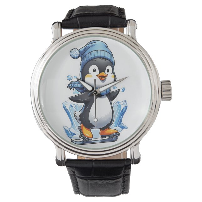 Montre Pingouin d'hiver prise de glace (devant)