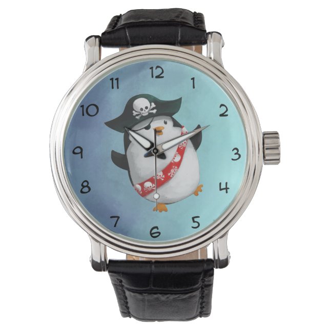 Montre Pingouin Pirate mignon (devant)