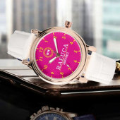 Montre Pink and yellow minimal Monogram Name