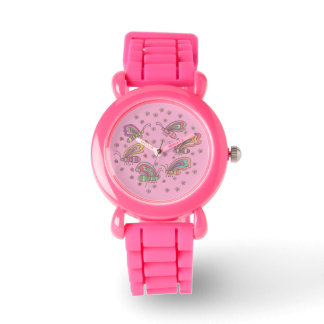 Montre Pink Butterfly Lady Watch