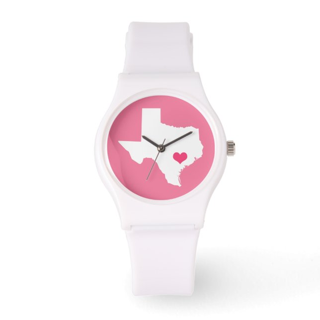 Montre Pink Heart Texas Home State (Recto)