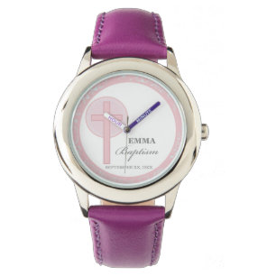 Montre Pink Lace Girl Baptême Personnalisé